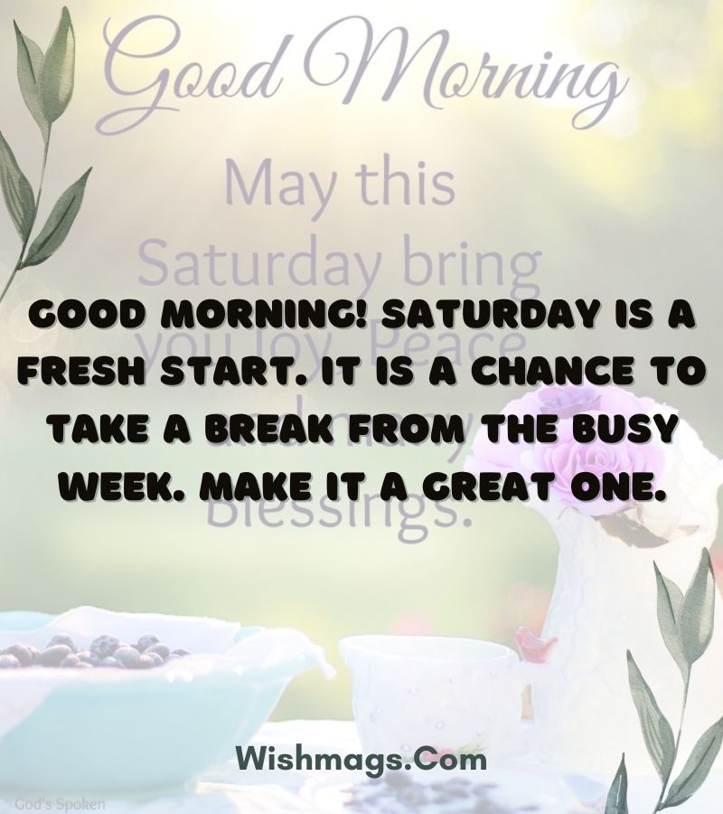 Good Morning Saturday Blessings